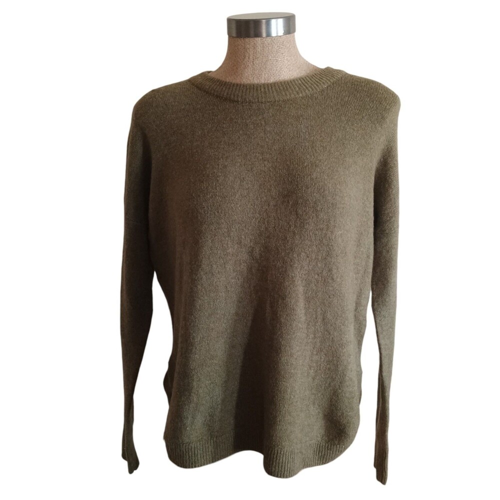 Madewell Sweater Wool Alpaca Blend Crewneck Olive Green Sz XXS-S Classic Soft